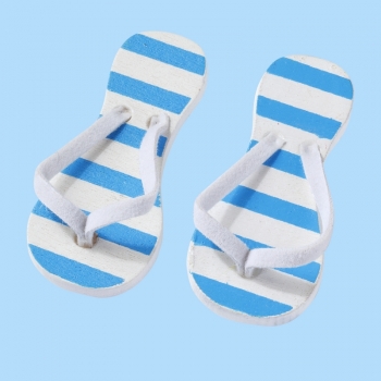Deko - Flip-Flops, blau gestreift, ca. 4,5 cm - Beutel mit 2 Paar