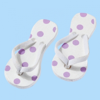 Deko - Flip-Flops, violett gepunktet, ca. 4,5 cm - Beutel mit 2 Paar