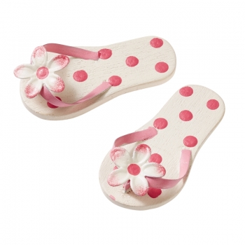 Deko - Flip-Flops, rosa gepunktet, ca. 4,5 cm - Beutel mit 1 Paar