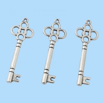 Schlüssel II - alt-silberfarben - ca. 4,5cm - Beutel mit 3 Stk.