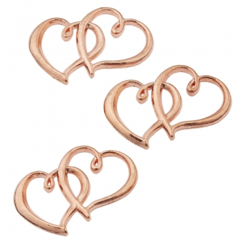 Metall-Streuherzen , rose-gold, ca. 31x22mm, Box mit 10 Stk. - Kopie