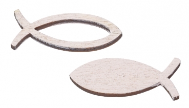 Streuteile Fische Holz - rose  - ca. 35mm - 16 Stück pro Box - 2-fach sortiert