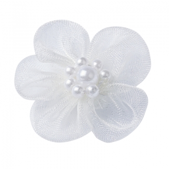 Tüllblüten - weiss - ca. 3cm - Box mit 15 Stk.