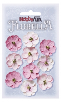 Florella-Blüten aus Maulbeer-Papier -  ca. 25mm - 10 Stück pro Beutel - rose