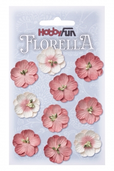 Florella-Blüten aus Maulbeer-Papier -  ca. 25mm - 10 Stück pro Beutel - hortensie