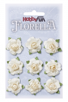 Florella-Blüten - ca. 35mm - 9 Stück pro Beutel - creme
