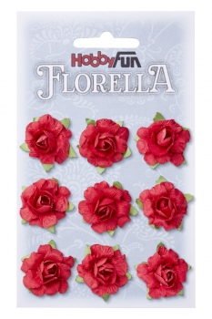 Florella-Blüten - ca. 35mm - 9 Stück pro Beutel - rot