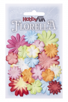 Florella-Blütenn aus Maulbeer-Papier Mix I - 2 - 4cm - 20 Stück