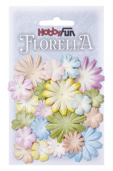 Florella-Blütenn aus Maulbeer-Papier Mix II - 2 - 4cm - 20 Stück