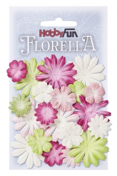 Florella-Blütenn aus Maulbeer-Papier Mix III - 2 - 4cm - 20 Stück