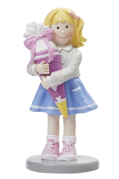 Dekofigur / Tortenfigur - Schulkind Mädchen mit Schultüte - ca. 8,5cm