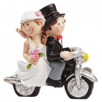 Hochzeitspaar auf Motorrad - ca. 6x5cm