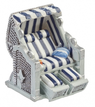 Deko - Strandkorb - ca. 6,5 x 6,5 x 5cm - blau