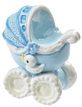 Deko Figur - Kinderwagen blau - ca. 4cm