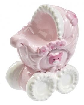 Deko Figur -  Kinderwagen rosa - ca. 4cm