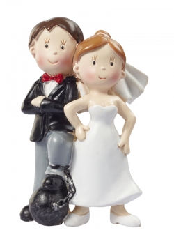 Hochzeitspaar mit Fußfessel - ca. 8cm