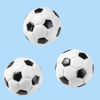 Dekofigur / Tortenfigur - Fussball  halb - 20mm Durchmesser - 3 Stück pro Beutel