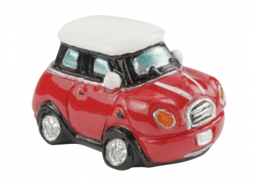 Deko - Mini Cooper rot-weiß - ca. 4 x 2,5 x 2,1cm