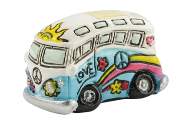 Deko - Flower-Power Bus - ca. 3,8 x 2 x 2cm