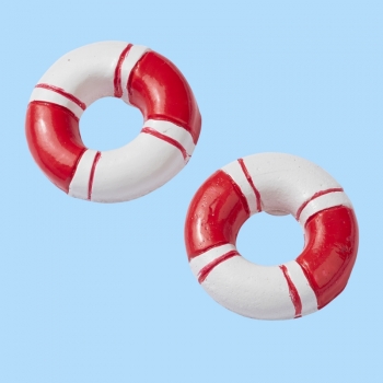 Deko - Rettungsring - rot - 2,3cm - 4 Stück
