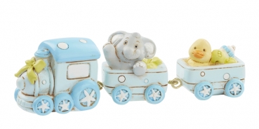 Deko Figur - Eisenbahn blau- ca. 9 x2,5 x 2,5cm