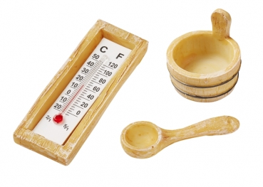 Deko - Sauna-Zubehör - ca. 3 - 6 cm - 3-teilig