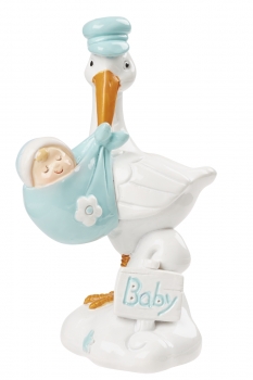 Dekofigur / Tortenfigur - Storch blau - ca. 9cm