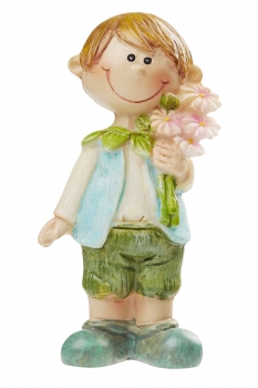 Dekofigur - Blumen Junge  türkis - ca. cm