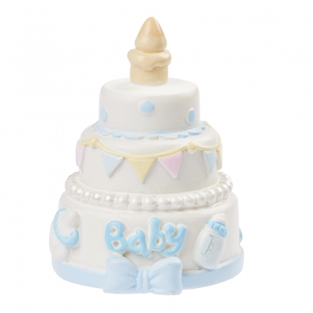 Deko Figur - Baby-Boy Torte - blau - 4,5cm