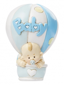 Deko Figur - Baby-Boy Ballon - blau - 7cm