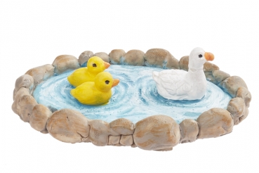 Deko - Teich mit Enten - 7cm