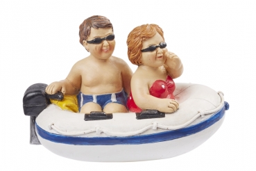 Deko - Urlauber im Schlauchboot - ca. 11,5 x 7,5 cm