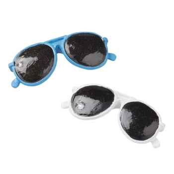 Deko - Sonnenbrille blau - ca. 3 cm - 2 Stück pro Beutel