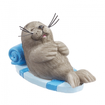 Deko - Robbe liegend - ca. 6 cm