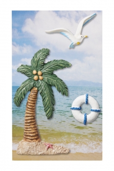 Streuteile Palme - Rettungsring - Möwe - ca. 2,5 - 9,5cm -  3-teilig