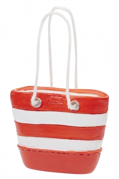 Deko - Tasche rot-weiß -  ca. 3,7 x 4,5cm