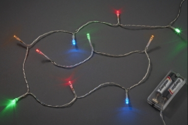 LED-Kette - 10 Lampen (bunt) - Schalter & Batterie