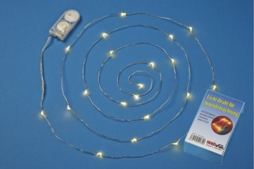 LED-Leuchtdrath - 20 Lampen (warmweiß) - Batterie wasserdicht