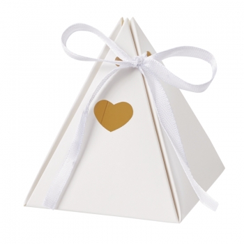 Box für Geld- und Gutscheingeschenke / Gastgeschenke - Pyramide - ca. 8,3cm - weiß