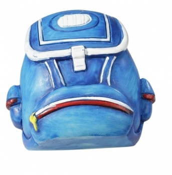 Dekofigur / Tortenfigur - Rucksack blau - ca. 4cm