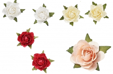 Streu-Rosen - ca. 20mm - Box mit 20 Stk. - verschiedene Farben