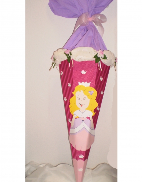 Handgefertige Schultüte / Zuckertüte - " Prinzessin Lilly " - 70cm - 6-eckig