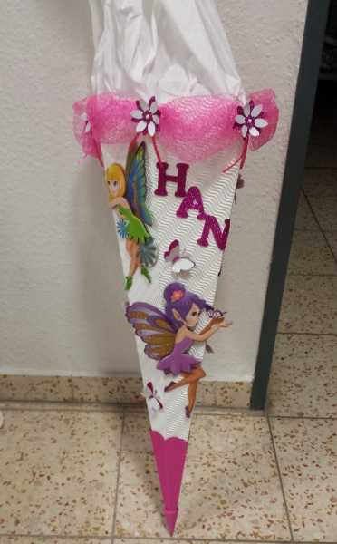 Handgefertige Schultüte / Zuckertüte - " Elfen " - 70cm - 6 eckig
