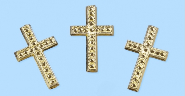 Streuteile Kreuz - gold - ca. 3cm - SB 6 Stück