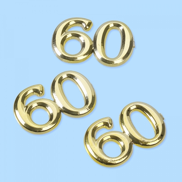 Streuteile "60"- gold - ca. 1,5cm - SB 4 Stück
