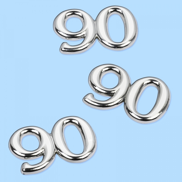 Streuteile "90" - silber - ca. 1,5cm - SB 4 Stück