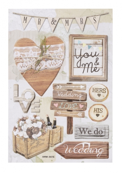 3D Sticker Hochzeit Vintage II