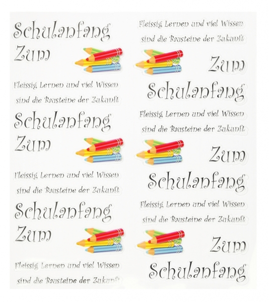 Hobby-Design Sticker Einschulung