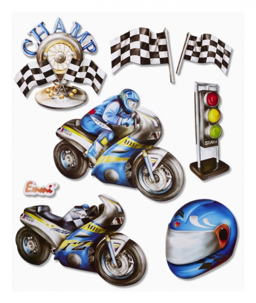 XXL-Sticker 3D Motorrad