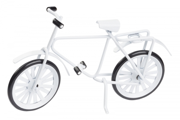 Deko - Fahrrad - Metall - weiß - ca. 9,5 x 6cm
